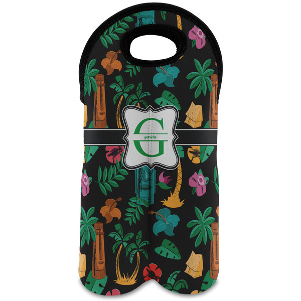 Custom Hawaiian Masks Wine Tote Bag (2 Bottles) (Personalized)