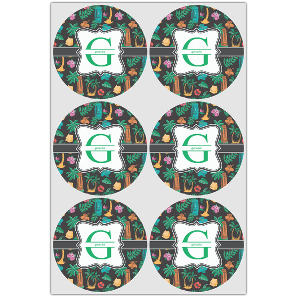 Hawaiian Masks Drink Topper - Large - Set of 6