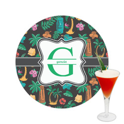 Hawaiian Masks Printed Drink Topper -  2.5" (Personalized)