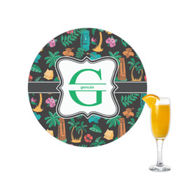 Hawaiian Masks Printed Drink Topper - 2.15" (Personalized)
