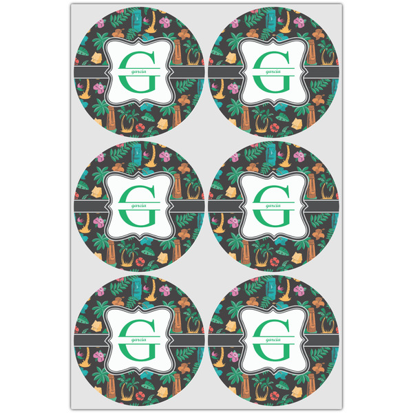 Hawaiian Masks Drink Topper - XLarge - Set of 6