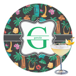 Hawaiian Masks Printed Drink Topper - 3.5" (Personalized)