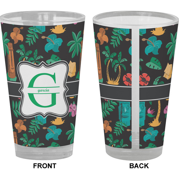 Hawaiian Masks Pint Glass - Full Color - Front & Back Views