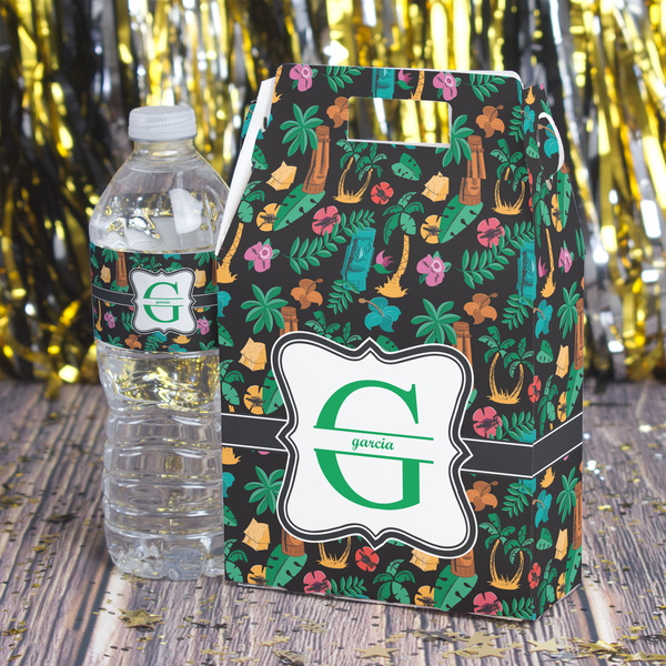 Hawaiian Masks Gable Favor Box - In Context