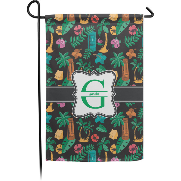 Custom Hawaiian Masks Small Garden Flag - Single Sided w/ Name and Initial
