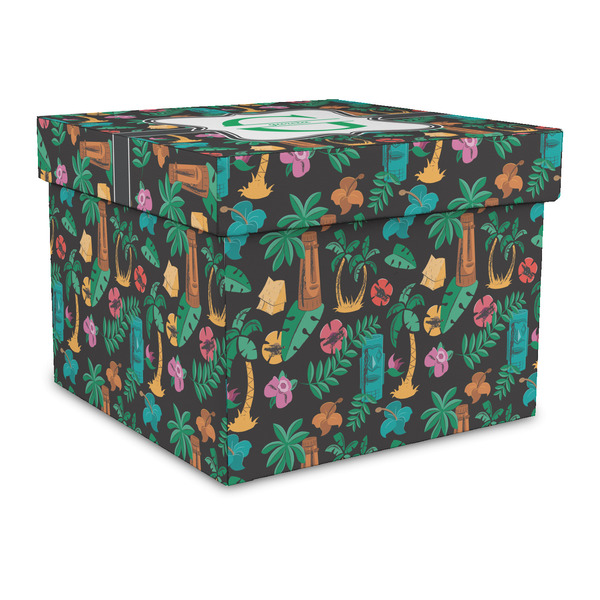 Custom Hawaiian Masks Gift Box with Lid - Canvas Wrapped - Large (Personalized)