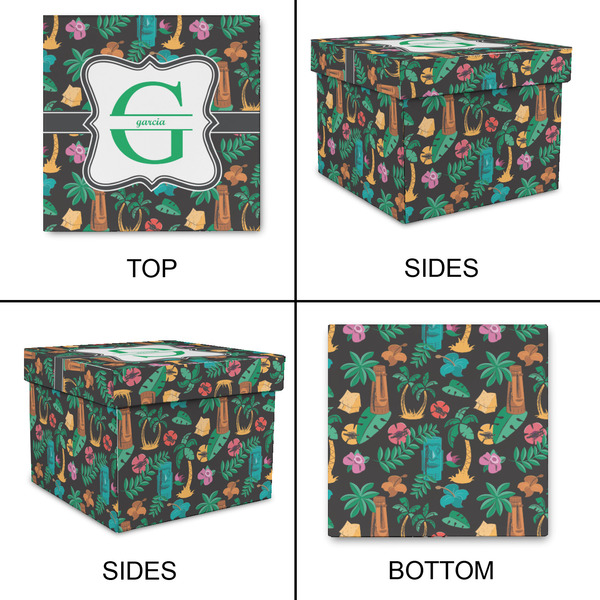 Hawaiian Masks Gift Boxes with Lid - Canvas Wrapped - Small - Approval