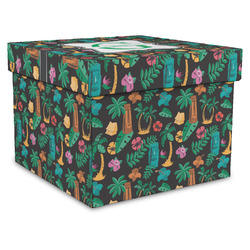 Hawaiian Masks Gift Box with Lid - Canvas Wrapped - X-Large (Personalized)