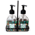Hawaiian Masks Glass Soap & Lotion Bottle Set (Personalized)