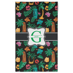 Hawaiian Masks Golf Towel - Poly-Cotton Blend w/ Name and Initial