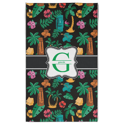 Hawaiian Masks Golf Towel - Poly-Cotton Blend - Large w/ Name and Initial
