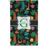 Hawaiian Masks Golf Towel - Poly-Cotton Blend - Small w/ Name and Initial