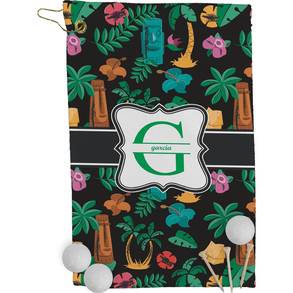Hawaiian Masks Golf Towel (Personalized)