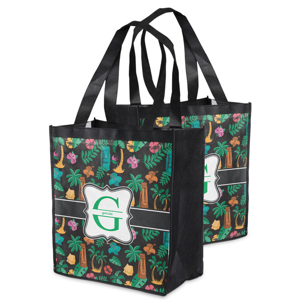 Hawaiian Masks Grocery Bag - MAIN