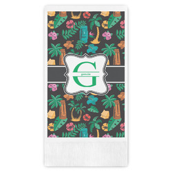 Hawaiian Masks Guest Napkins - Full Color - Embossed Edge (Personalized)
