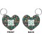 Hawaiian Masks Heart Keychain (Front + Back)