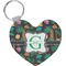 Hawaiian Masks Heart Keychain (Personalized)