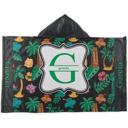 Hawaiian Masks Kids Hooded Towel (Personalized)