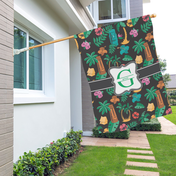 Hawaiian Masks House Flags - Double Sided - LIFESTYLE