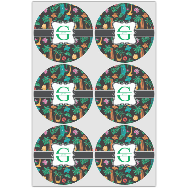 Hawaiian Masks Icing Circle - Large - Set of 6