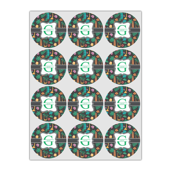 Hawaiian Masks Icing Circle - Small - Set of 12