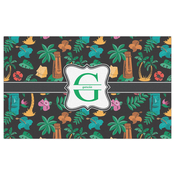 Hawaiian Masks Indoor / Outdoor Rug - 3'x5' - Front Flat