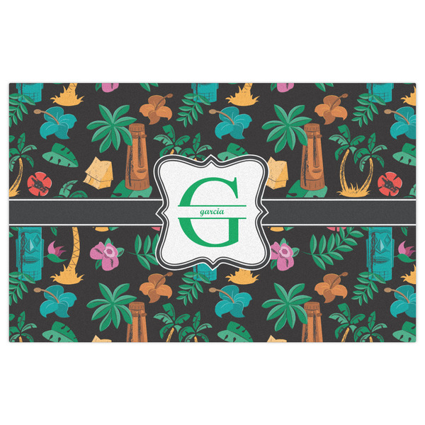 Hawaiian Masks Indoor / Outdoor Rug - 5'x8' - Front Flat