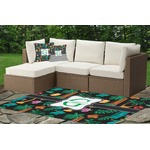 Hawaiian Masks Indoor / Outdoor Rug - Custom Size w/ Name and Initial