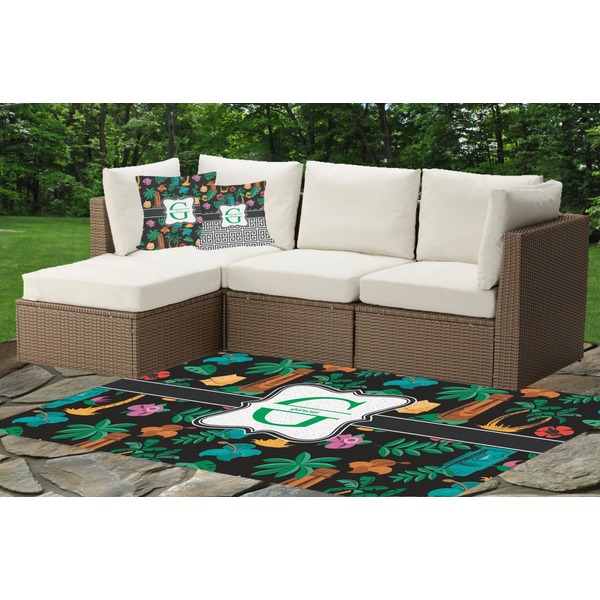 Hawaiian Masks Outdoor Mat & Cushions