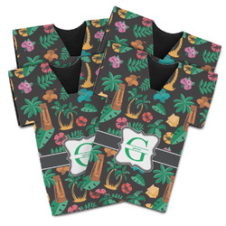 Hawaiian Masks Jersey Bottle Cooler - Set of 4 (Personalized)