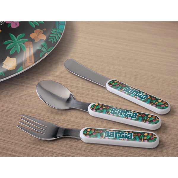 Hawaiian Masks Kids Flatware w/ Plate