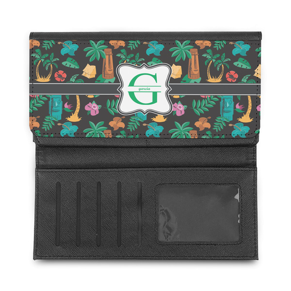 Hawaiian Masks Ladies Wallet - Half Way Open