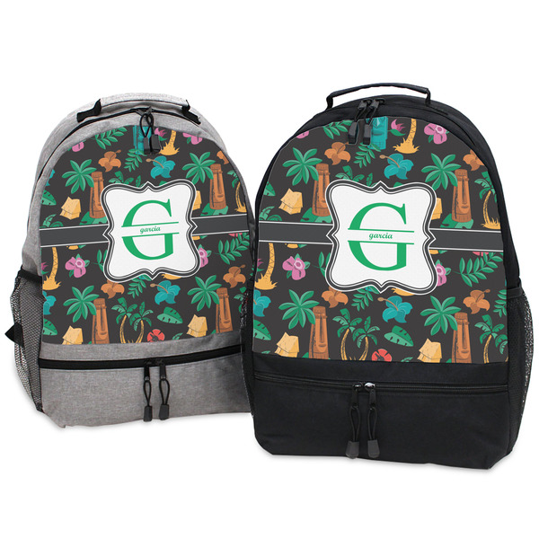 Hawaiian Masks Large Backpacks - Both