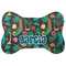 Hawaiian Masks Bone Shaped Dog Food Mat (Personalized)