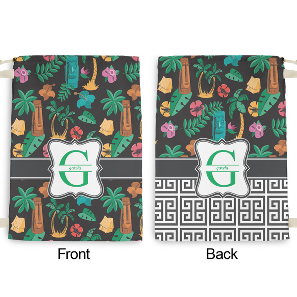 Hawaiian Masks Large Laundry Bag - Front & Back View