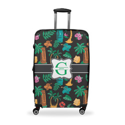 Hawaiian Masks Suitcase - 28" Large - Checked w/ Name and Initial