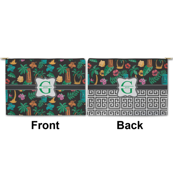 Hawaiian Masks Large Zipper Pouch Approval (Front and Back)