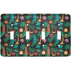 Hawaiian Masks Light Switch Cover (4 Toggle Plate)