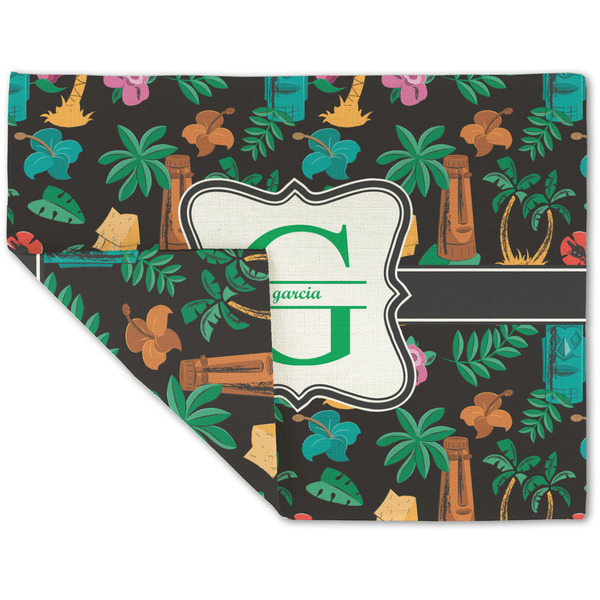 Hawaiian Masks Linen Placemat - Folded Corner (double side)