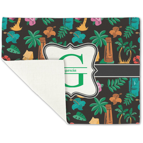 Hawaiian Masks Linen Placemat - Folded Corner (single side)