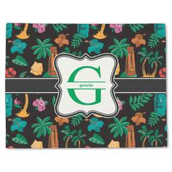 Hawaiian Masks Single-Sided Linen Placemat - Single w/ Name and Initial