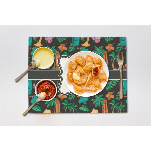 Hawaiian Masks Linen Placemat - Lifestyle (single)