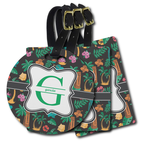 Custom Hawaiian Masks Plastic Luggage Tag (Personalized)