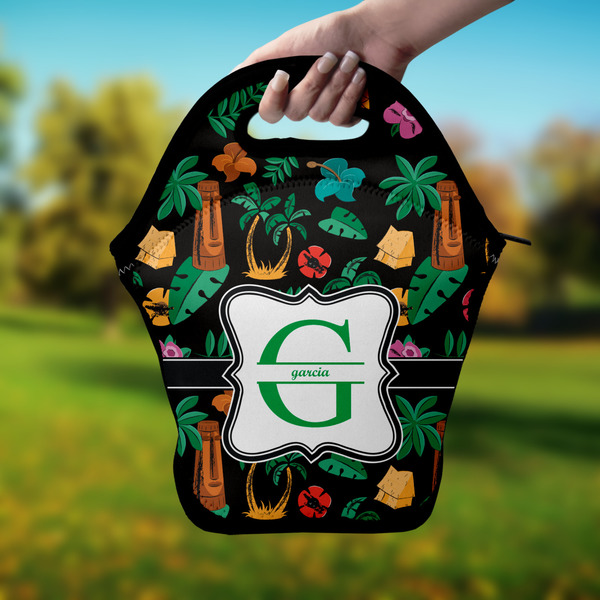 Hawaiian Masks Lunch Bag - Hand