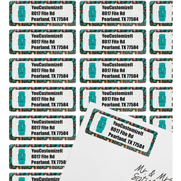 Hawaiian Masks Mailing Label on Envelope - Multiple Labels