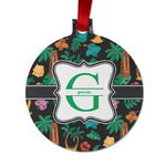 Hawaiian Masks Metal Circle Ornament - Double-Sided (Personalized)