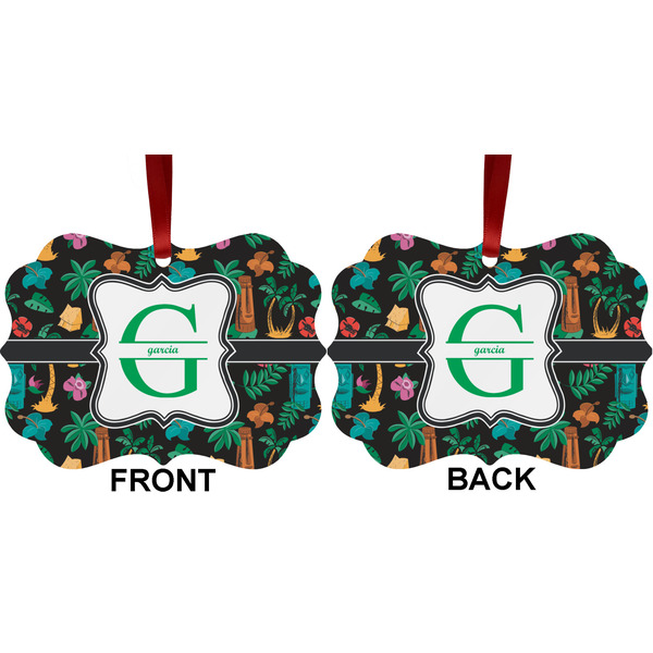 Hawaiian Masks Metal Benilux Ornament - Front and Back (APPROVAL)