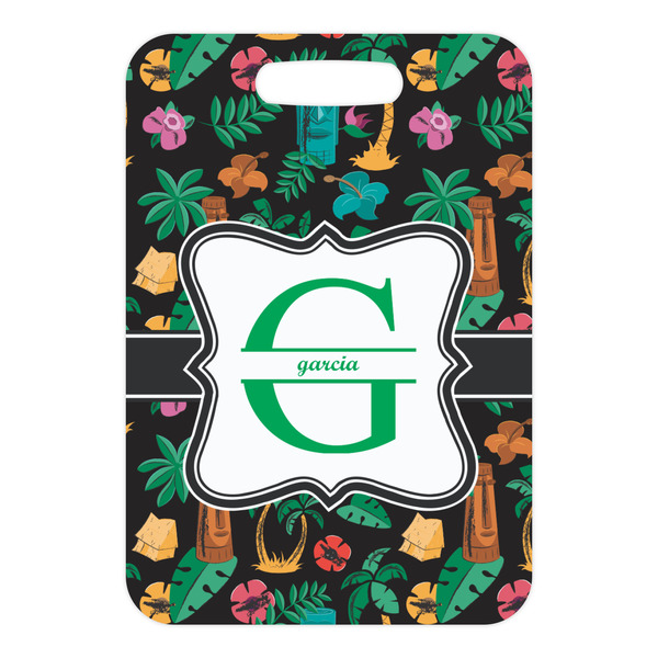 Hawaiian Masks Metal Luggage Tag - Front Without Strap