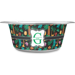 Hawaiian Masks Stainless Steel Dog Bowl (Personalized)