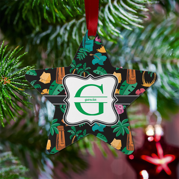 Hawaiian Masks Metal Star Ornament - Lifestyle